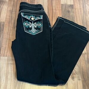 NWT Flamingals for curvy girls High Waist Embroidery Pocket Bootcut Jeans